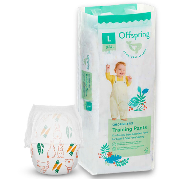 Подгузники-трусики Offspring Hugs Bunny, размер L, 9-14 кг, 36 шт.