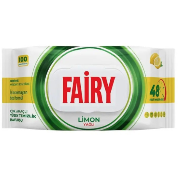 Вологі серветки для прибирання Fairy Lemon, 100 шт